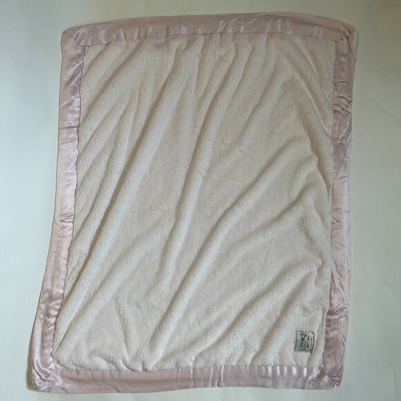 Little Giraffe Plush Luxe Faux Fur Pink Baby Blanket Satin Trim Made in USA - Picture 1 of 10